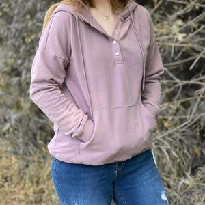 Purple snap front hoodie